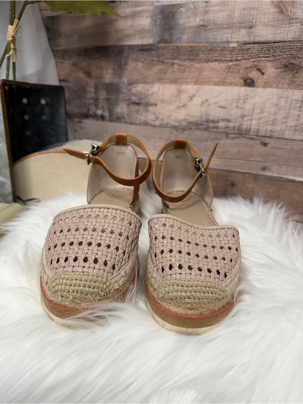Vince Camuto Taupe Woven Espadrille Platform 6